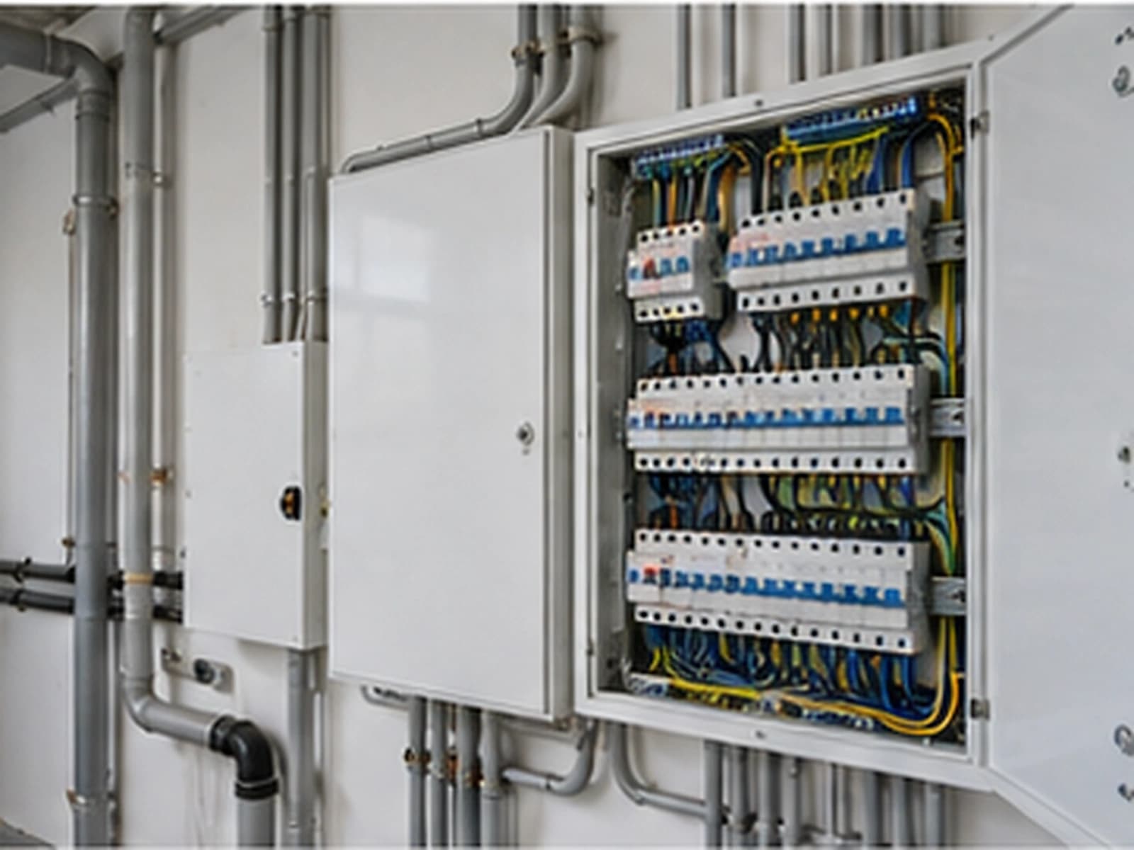 Neue Elektroverteilung mit ordentlich verlegten Leitungen im Technikraum