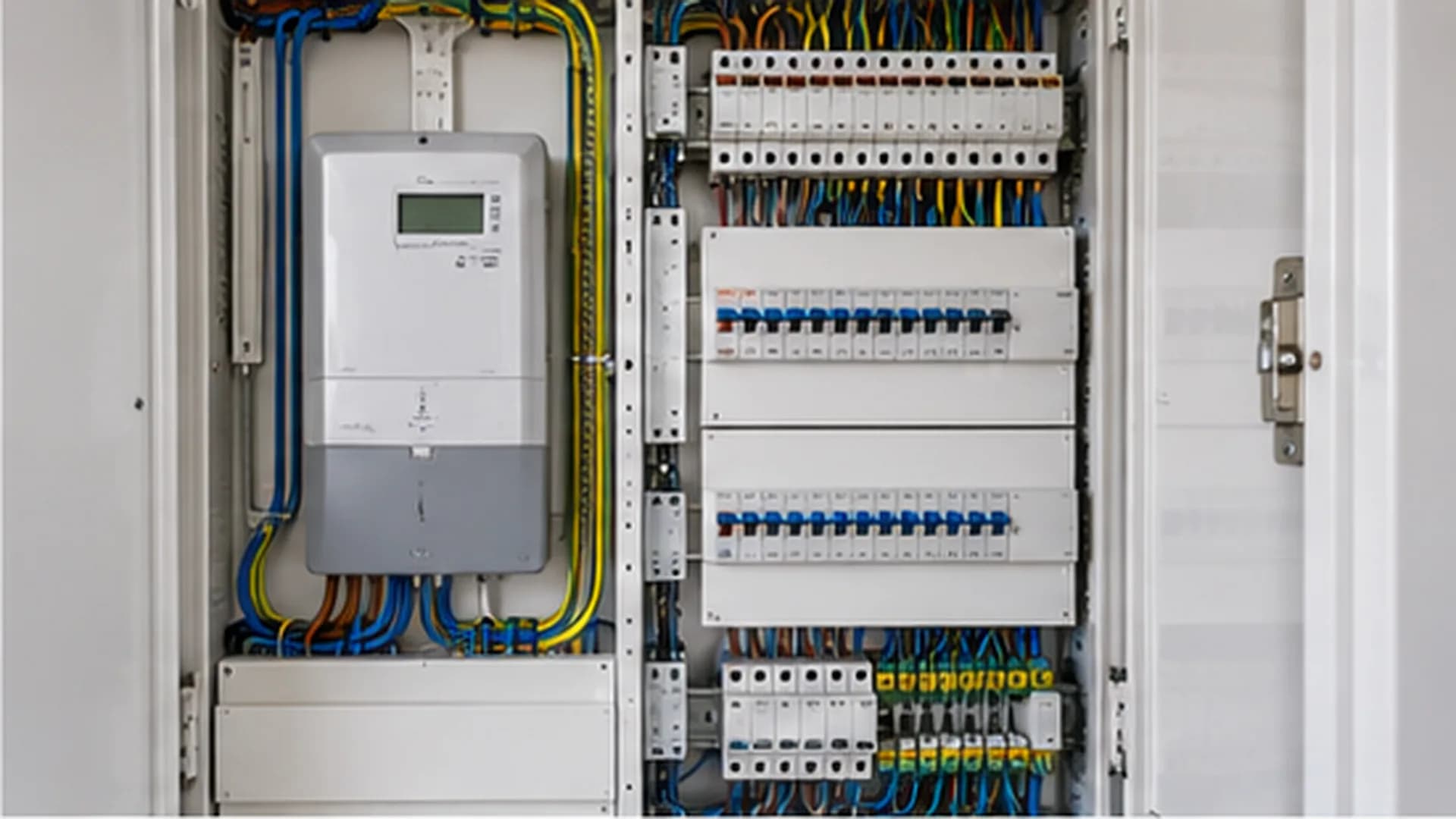 Offene Elektroverteilung mit Leitungen