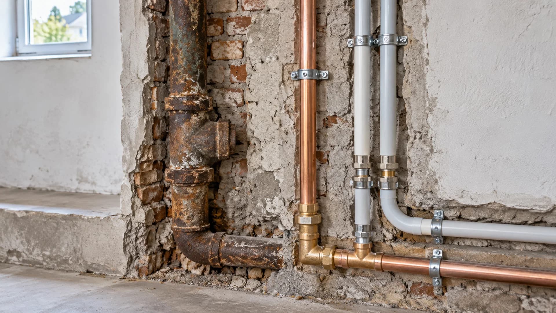 Moderne Luft-Wasser-Wärmepumpe im Außenbereich eines Wohnhauses
