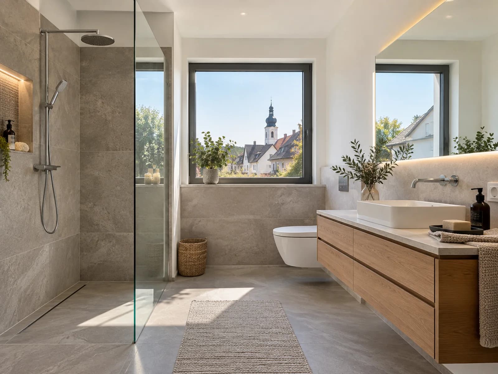 Badsanierung in Hainburg mit moderner Dusche