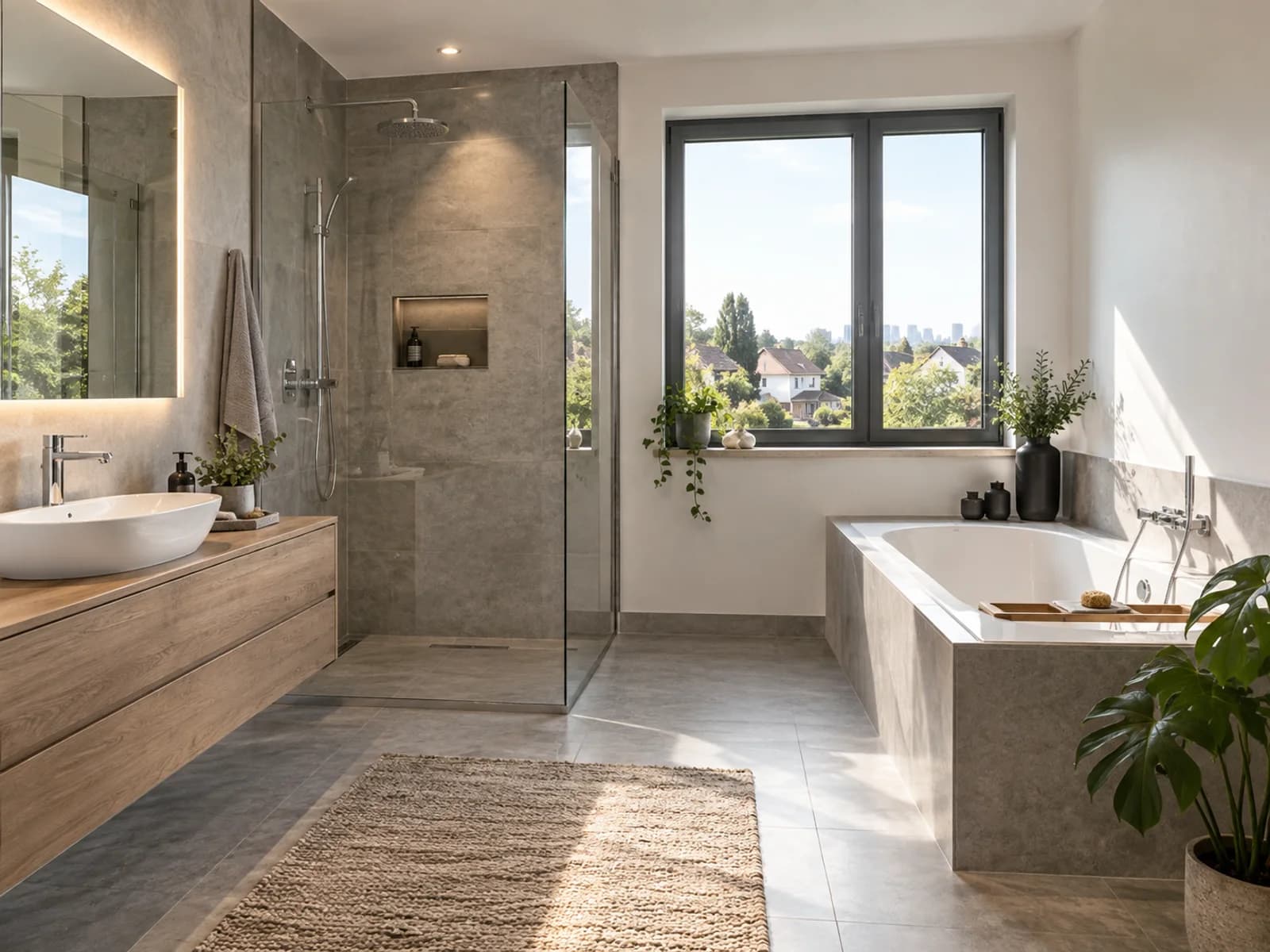 Modernes Badezimmer nach Badsanierung in Rodgau