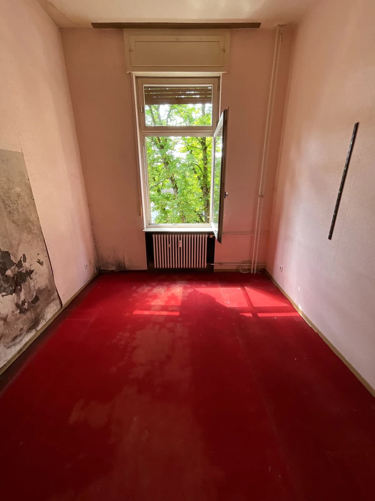 Wandbereiche eines Raums vor der Schadensanierung